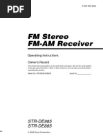 FM Stereo FM-AM Receiver: STR-DE985 STR-DE885