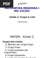 KULIAH 2-MATREK I-Fungsi & Limit