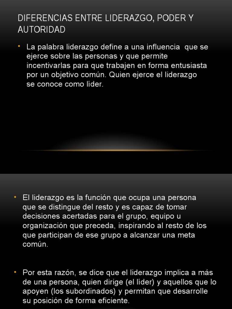 Diferencias Entre Liderazgo, Poder y Autoridad