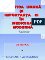 Curs 1 MG Introducere Importanta Geneticii Octombrie 2013