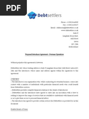 Introducer Agreement for India