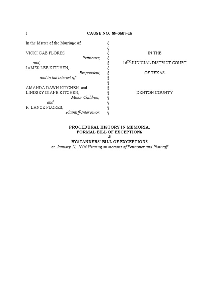 Formal Bill of Exception | PDF | Standing (Law) | Crime & Violence