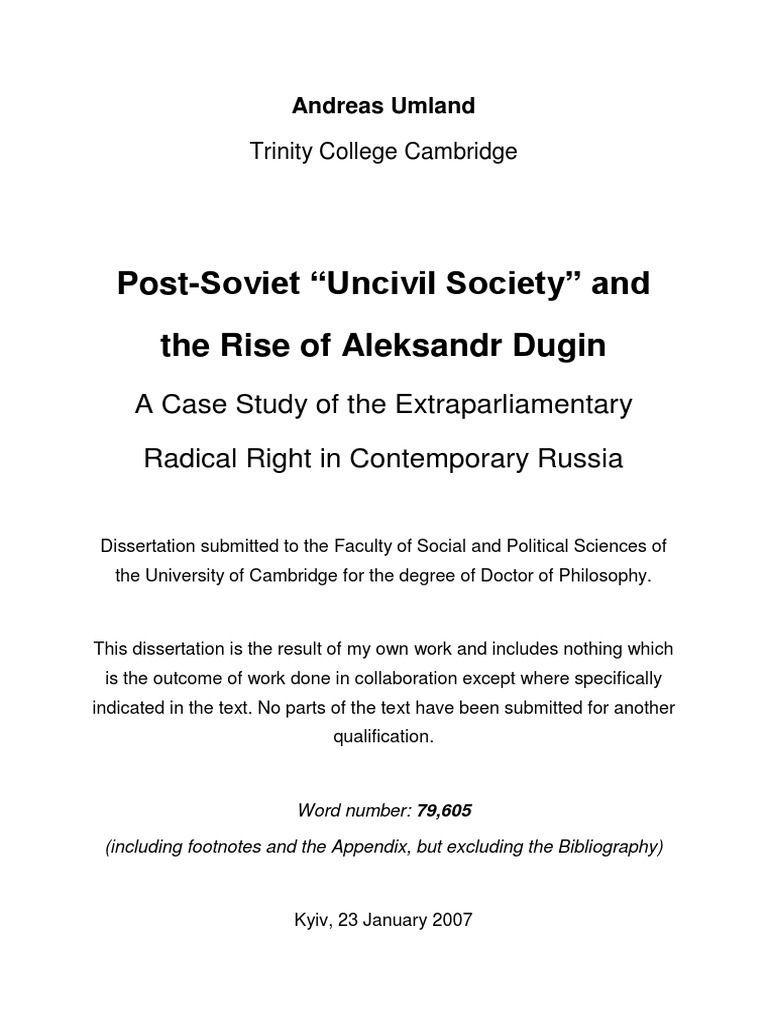 Umland PHD Dissertation6Britshspelling | PDF | Right Wing Politics | Far  Right Politics