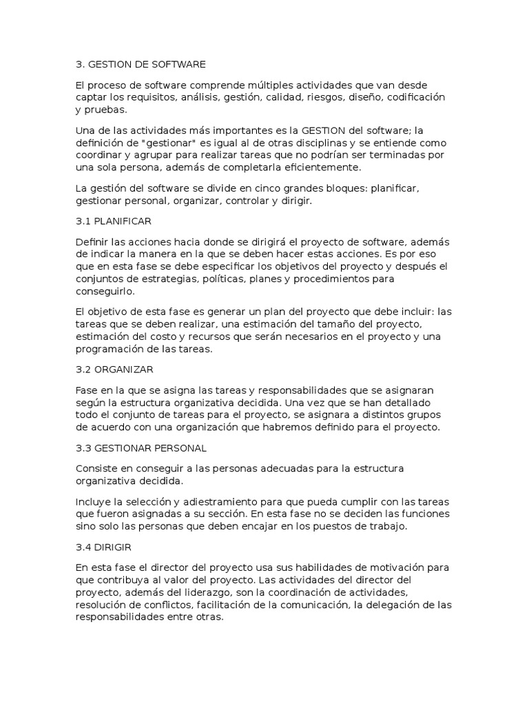 Gestion de Software | PDF | Software | Planificación