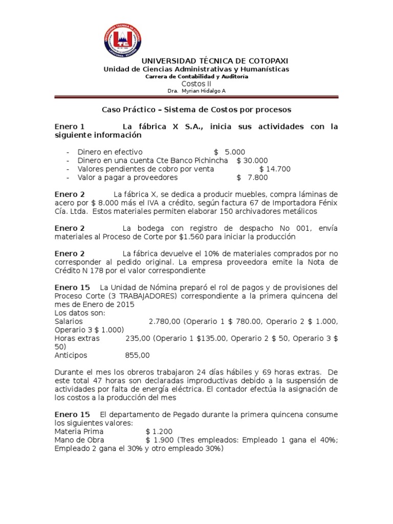 Caso Práctico TBAC | PDF | Contabilidad | Economias