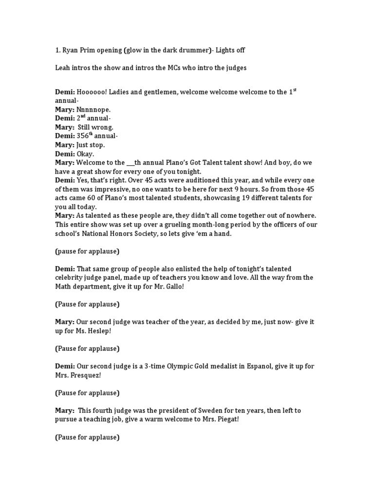 Sample script for christmas party