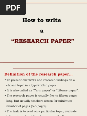 Writing Research Paper