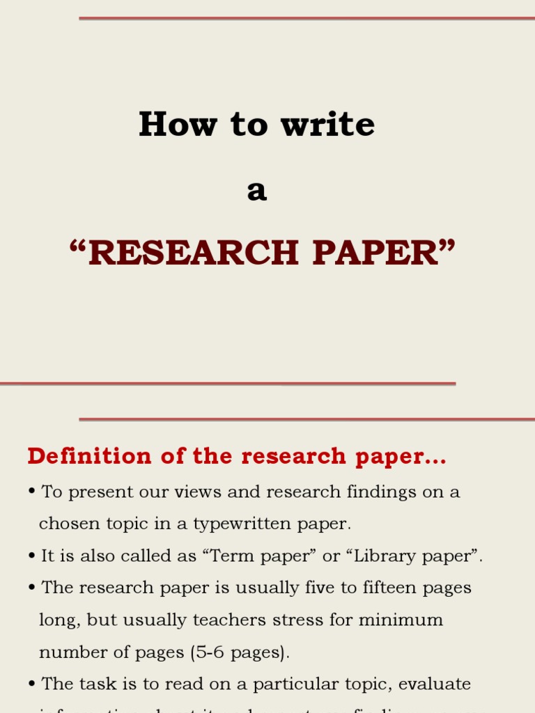 Guide to Writing a Research Paper | PDF | Citation | Libraries