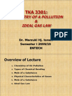 AIR QUALITY AND POLLUTION (TKA 3301) LECTURE NOTES 4-Chemistry of Air Pollution N Ideal Gas Law