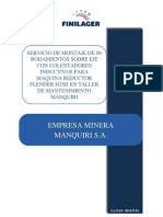 Propuesta de Servicio de Montaje de Rodamientos para EMPRESA MINERA MANQUIRI S A SDI-14 - LPZ-177A
