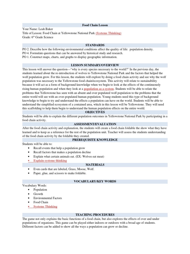 yellowstone lesson plan Yellowstone National Park Gray Wolf