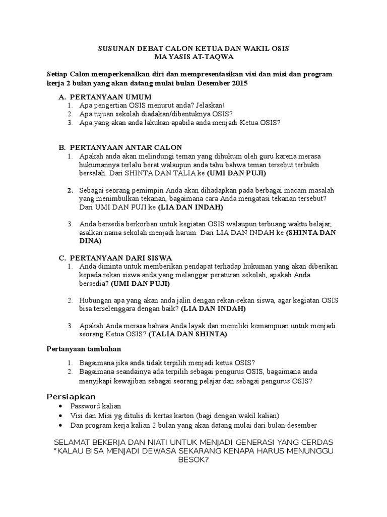 Contoh Proposal Kegiatan Pemilihan Ketua Osis Smp Berbagi Contoh Proposal