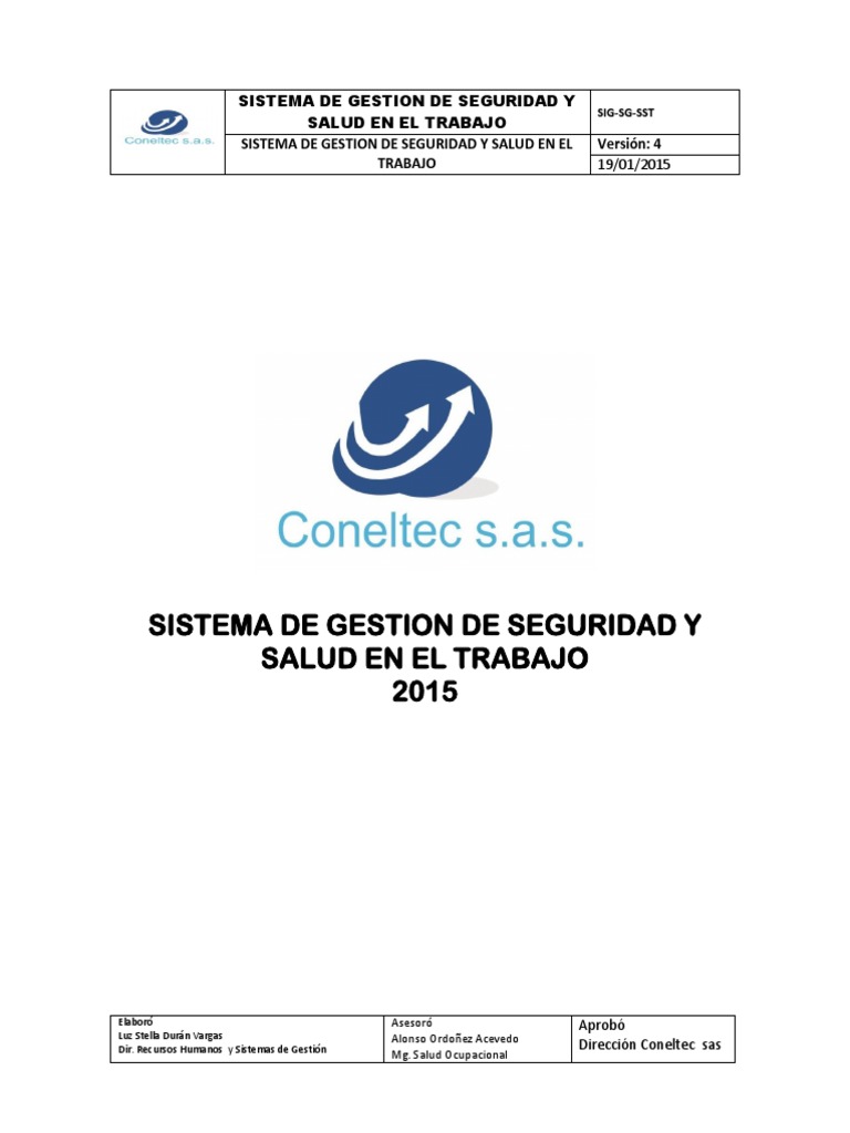Sistema Gestion de Seguridad y Salud en El Trabajo 2015 | PDF ...