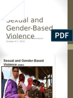 Sexual and Gender-Based Violence: Province-Wide Protection Orientation October 6-7, 2015