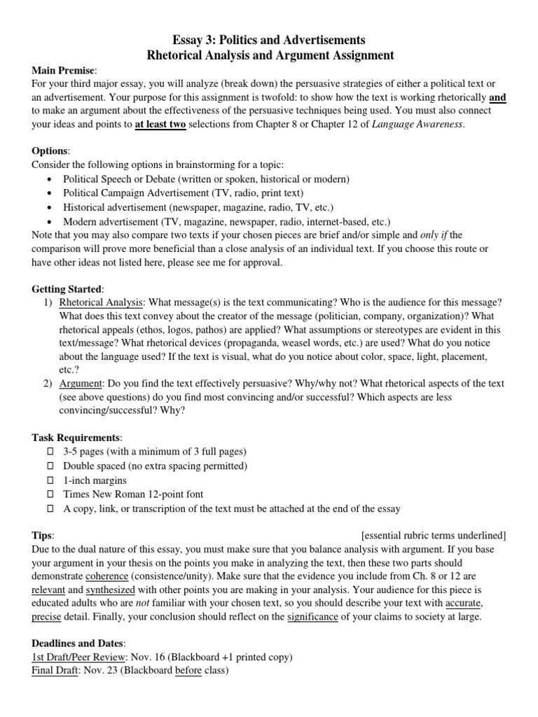 Rhetorical analysis outline picture