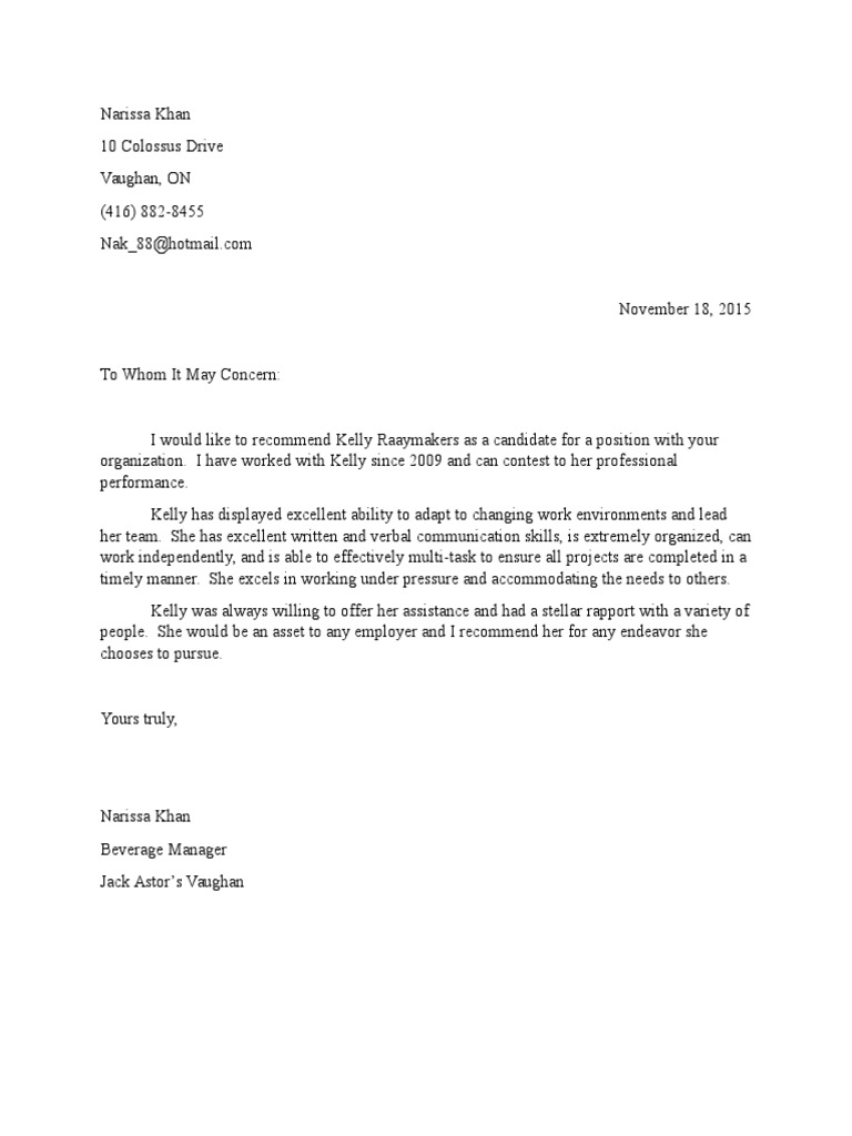 Reference Letter 1 | PDF