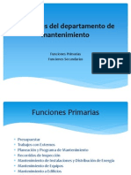 Funciones Del Departamento de Mantenimiento PDF