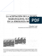 La Aceptación de La Teoría Marginalista. Sus Raíces en La Ideología Moderna