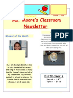 Newsletter Ms Moores Classroom