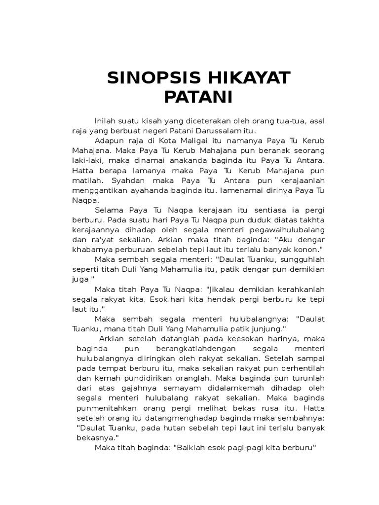 Sinopsis Hikayat Patani PDF