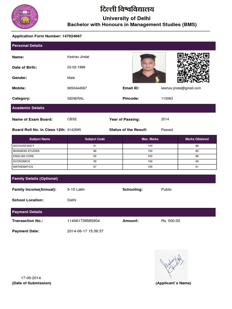 University of Delhi: Bachelor With Honours in Management Studies (BMS ...