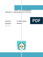 Quantitative Techniques: Assignment 2: Applying Significant Test On Data