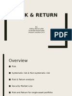Risk & Return: by Aditya Menon J082 Prabudh Bansal J080 Divyani Sarjekar J074