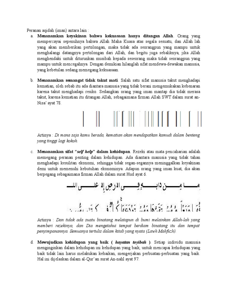 Peranan Aqidah