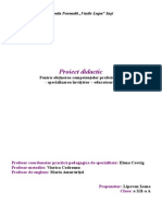 Proiect Didactic: Şcoala Normală Vasile Lupu" Iaşi