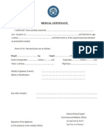 Medical Certificate - Direct PHD Studies