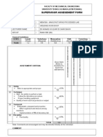 Supervisor Assesement Form: Faculty of Mechanical Engineering Universiti Teknologi Mara (Uitm Penang)