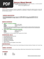 Manzoor Ahmed Qureshi CV Latest