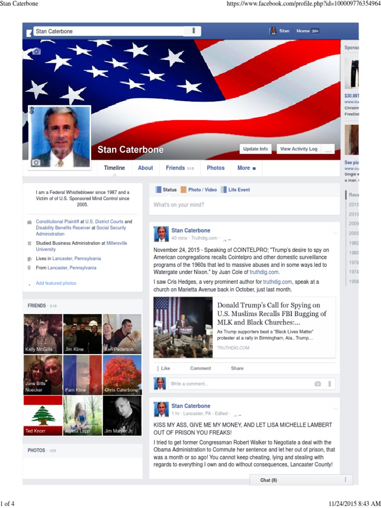 FACEBOOK Postings From The First Day July 29 To November 24, 2015 | PDF ...