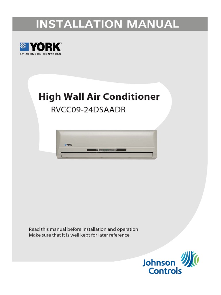 High Wall AC Installation Manual | PDF | Air Conditioning | Hvac