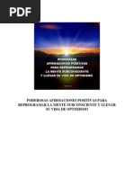 Afirmaciones Positivas Para Reprogramar La Mente Subconsciente y Ser Llenar La Vida de Optimismo