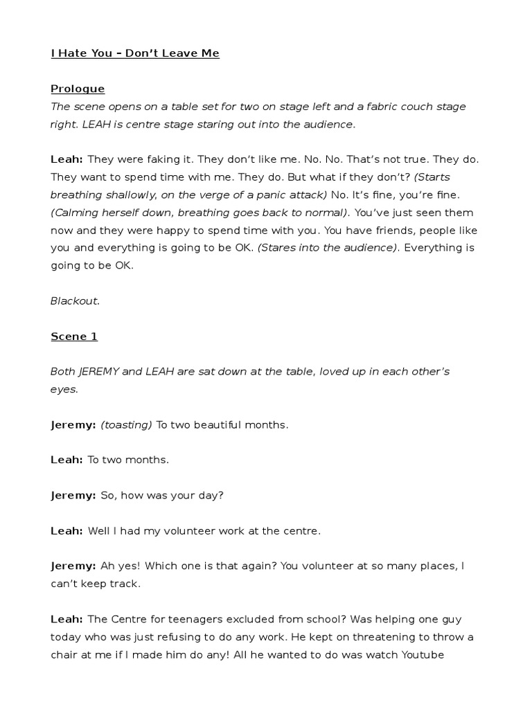 I Hate You Dont Leave Me | PDF