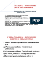 Teoria Etica de Mill o Utilitarismo Questoes de Escolha Multipla