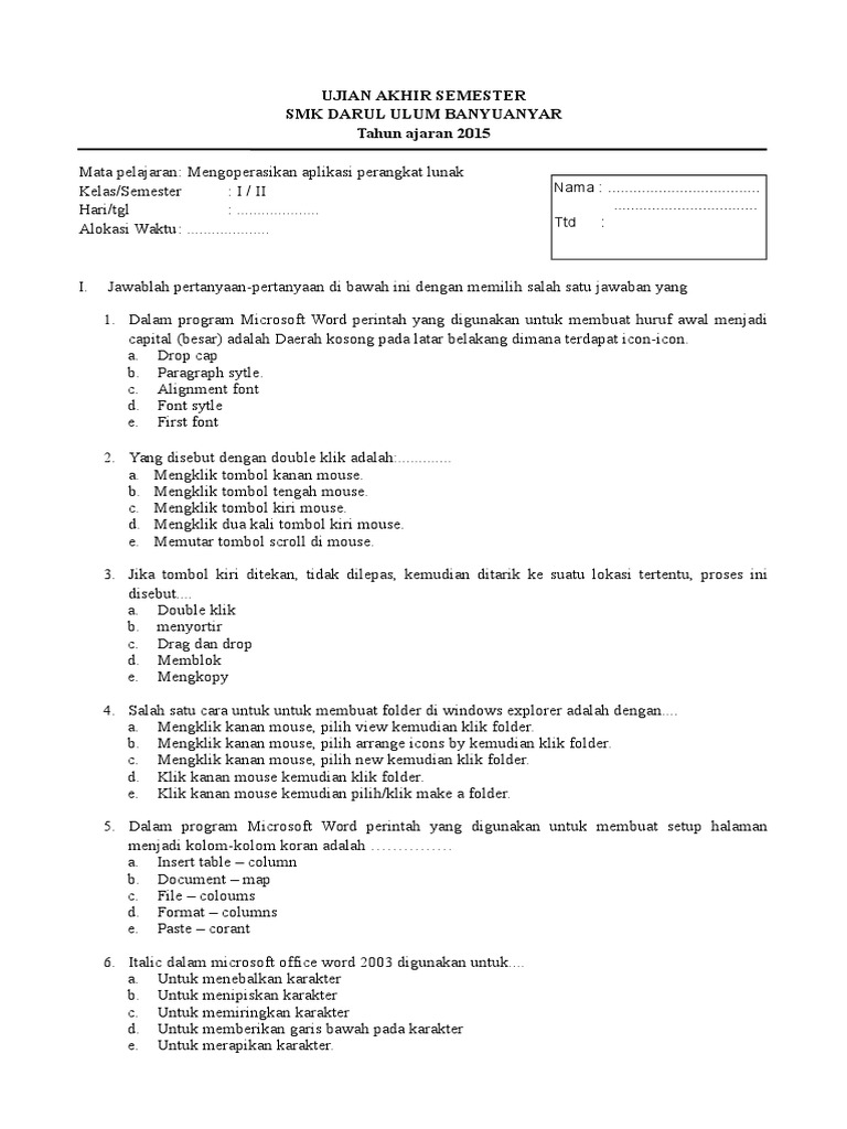 Mengoperasikan Aplikasi Perangkat Lunak Pdf