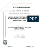 Factibilidad de un Mercado Mexicano de Metales Industriales