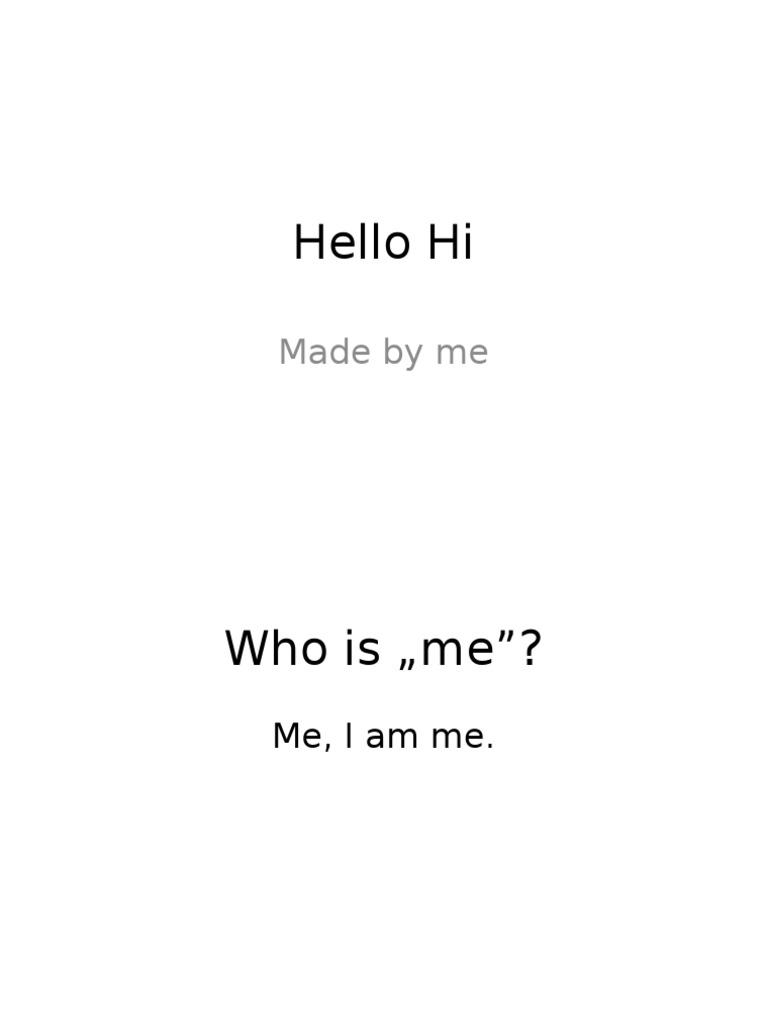 Hello Hi: Made by Me | PDF