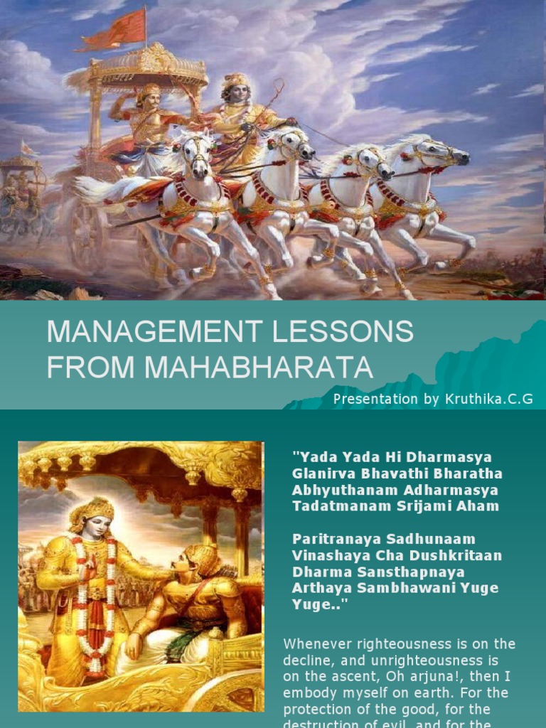 Management Lessons from Mahabharata | PDF | Mahabharata | Vaishnava Texts