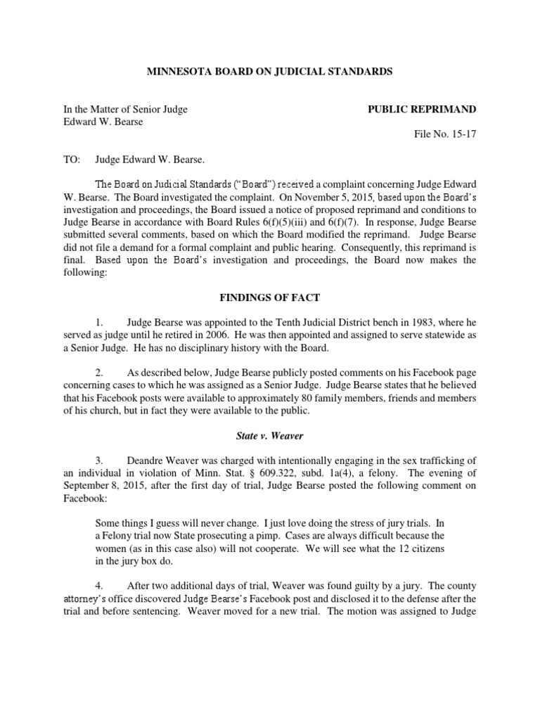 Public Reprimand | PDF | Jury Trial | Judge