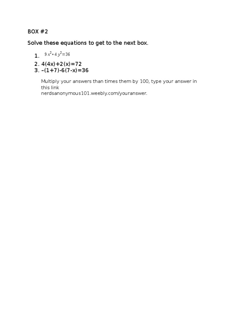 Solving Linear Equations Challenge | PDF