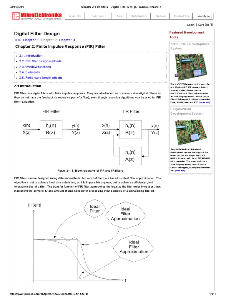 Chapter 2 Fir Filters Digital Filter Design Mikroelektronika Pdf