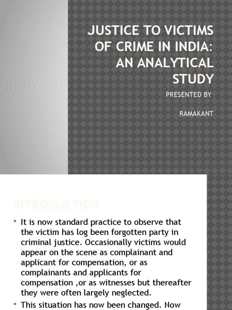 Justice for Crime Victims in India | PDF | Victimology | Crime & Violence