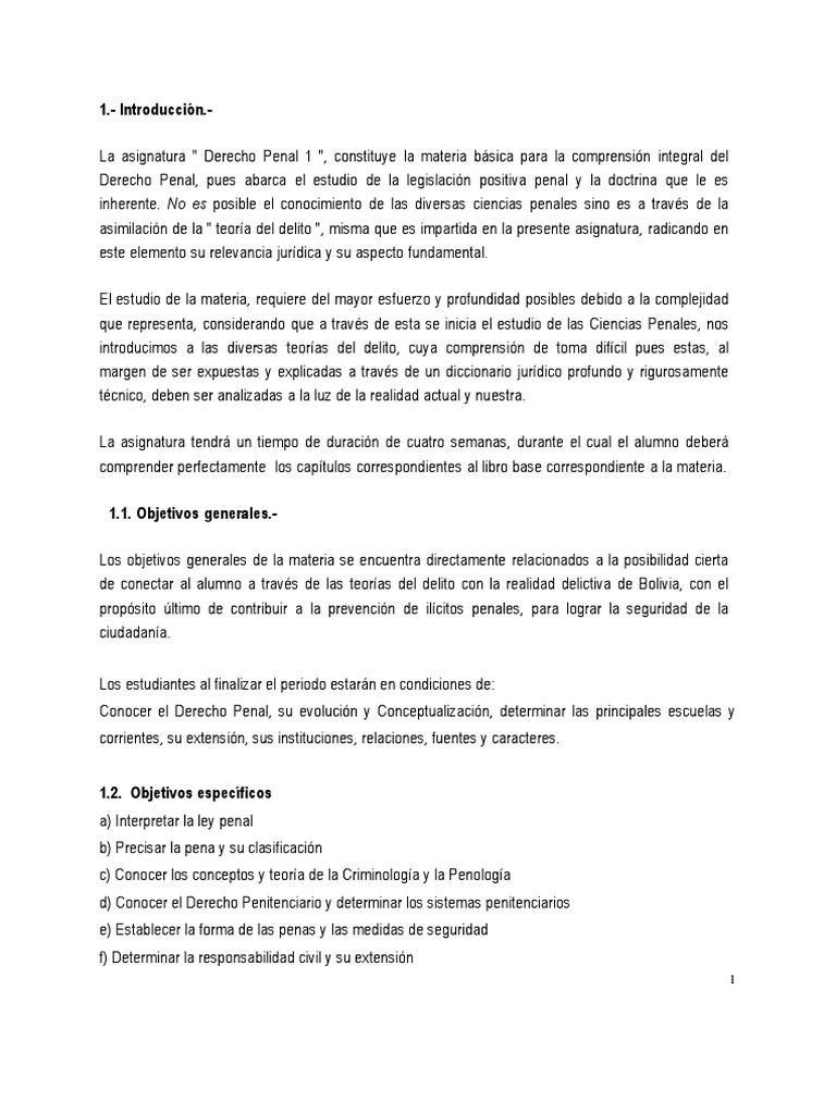 Derecho Penal Boliviano Parte General PDF | PDF | Delito | Derecho penal