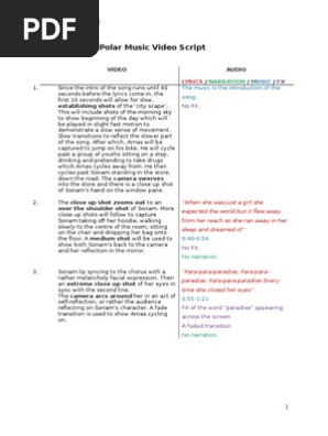 Music Video Script Draft