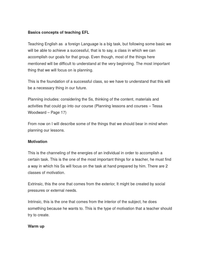 Essential EFL Teaching Strategies | PDF | English As A Second Or ...
