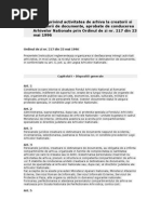 Instrucţiuni Privind Activitatea de Arhivă La Creatorii Şi Deţinătorii de Documente, Aprobate de Conducerea Arhivelor Naţionale Prin Ordinul de Zi Nr. 217 Din 23 Mai 1996