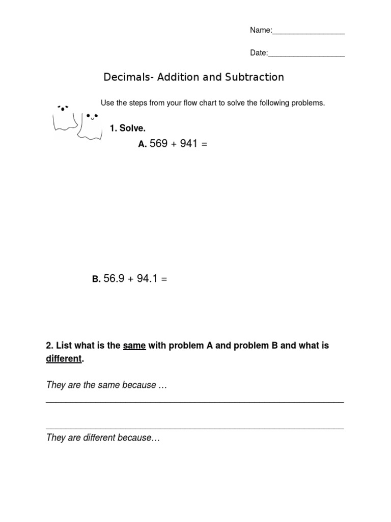Decimal Math Practice Worksheet | PDF | Arithmetic | Teaching Mathematics